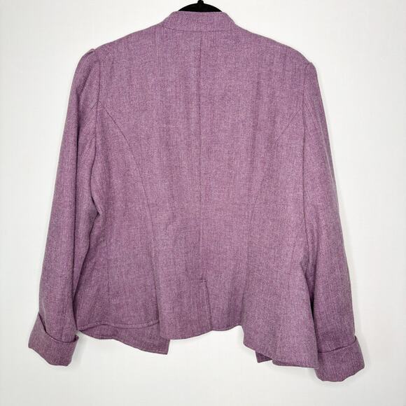 Frontier Lawrence Scott Blazer Size 14 Wool Tweed Western Puff Sleeve Victorian - Picture 9 of 14